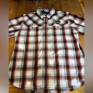 Men’s genuine, Harley Davidson, patch logos button shirt, XL